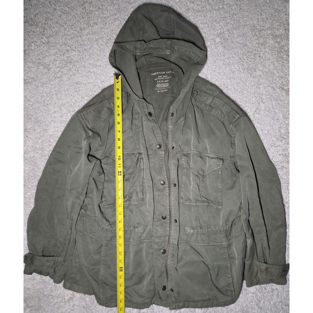 American Eagle Hooded Utility Jacket Women’s XL Olive Green Military Style